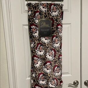 Santa Claus Leopard Print Throw Blanket